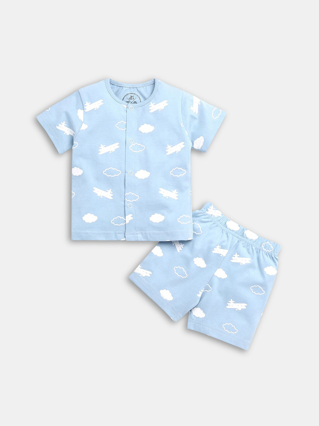 Buy Hopscotch Boys Blue & White Printed Night Suit Night Suits for