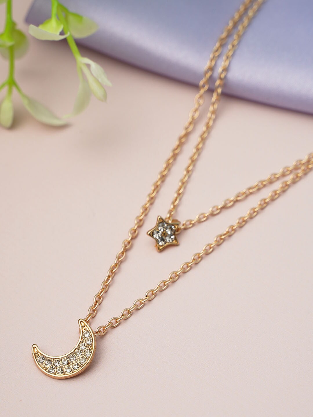 Buy Emmie Gold Toned & White Necklace - Necklace And Chains for Women ...