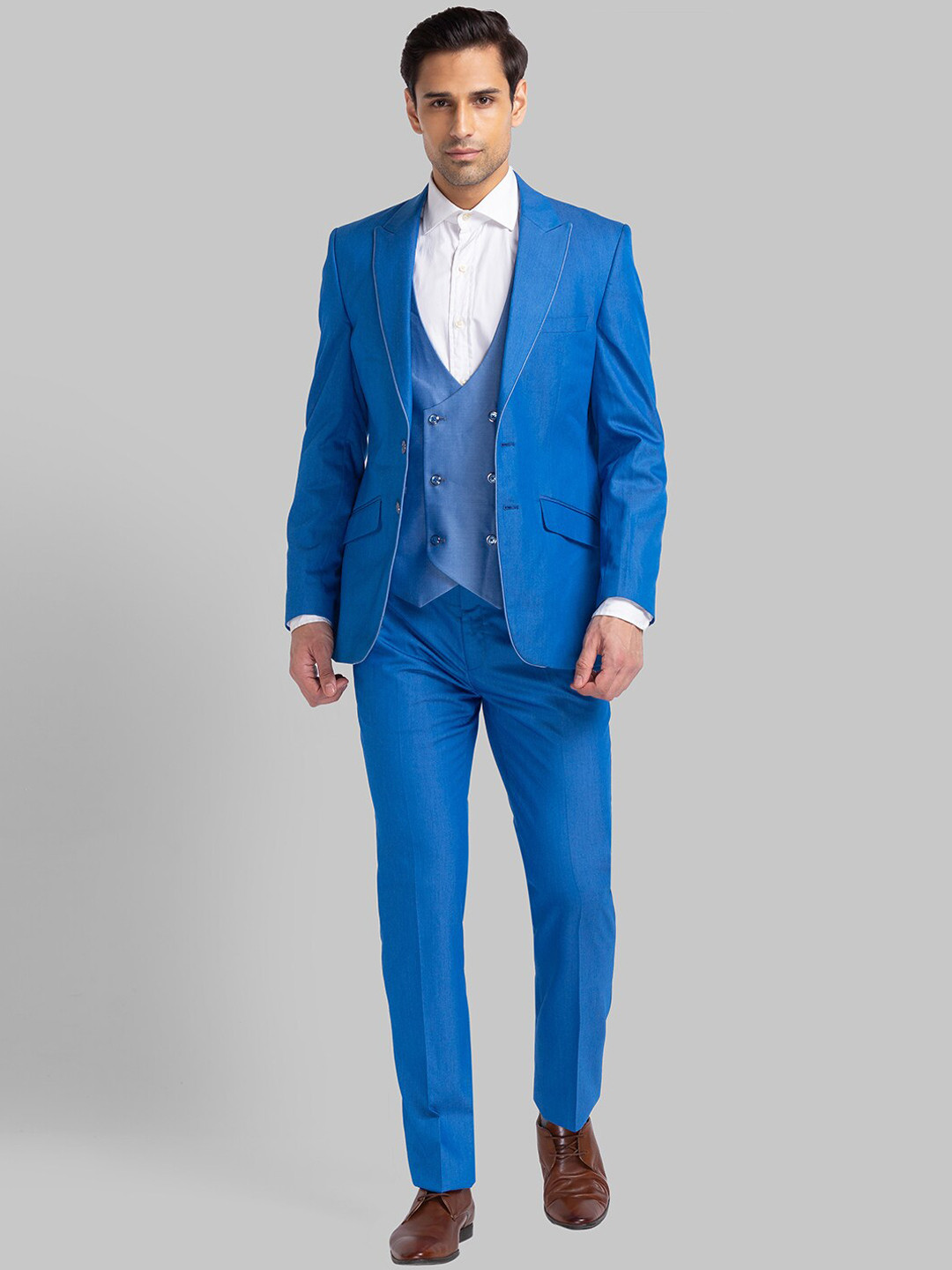 Raymond Men Checked Single Breasted Two Piece Formal Suit main image 1