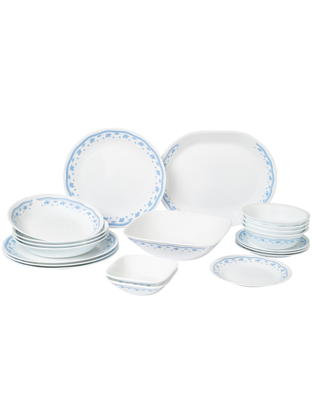 Buy Corelle White & Blue 4 Pieces Dishwasher & Microwave Safe Vitrelle