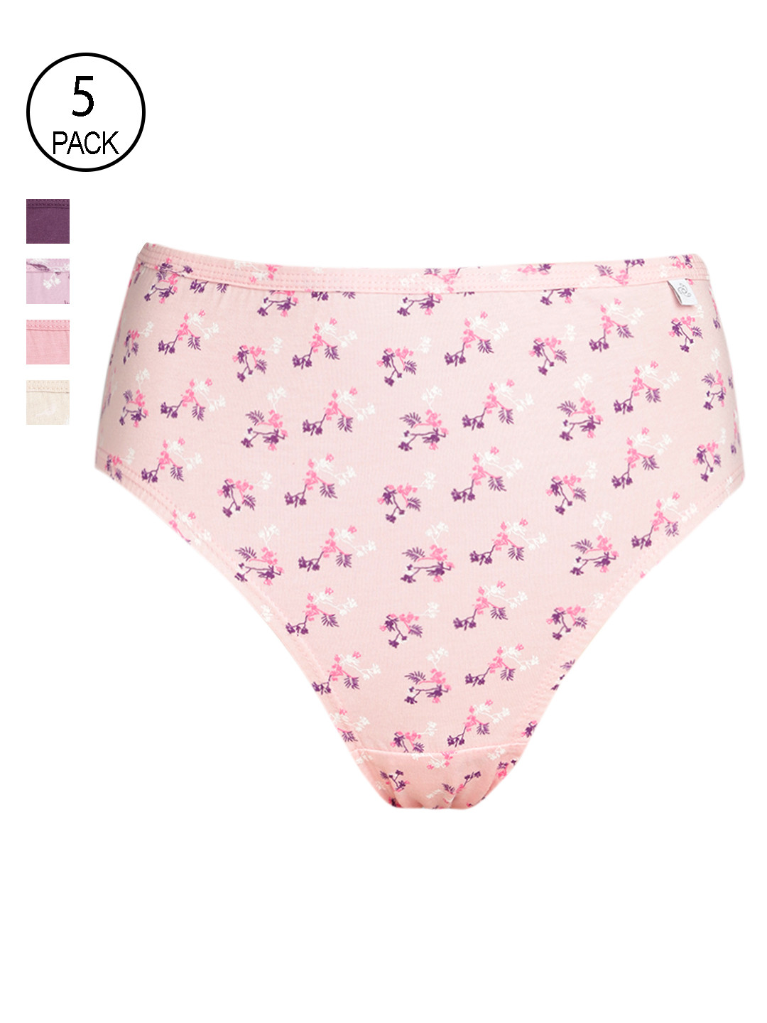 Buy Jockey Women Pack Of 5 Assorted Pure Cotton Hipster Briefs 1406