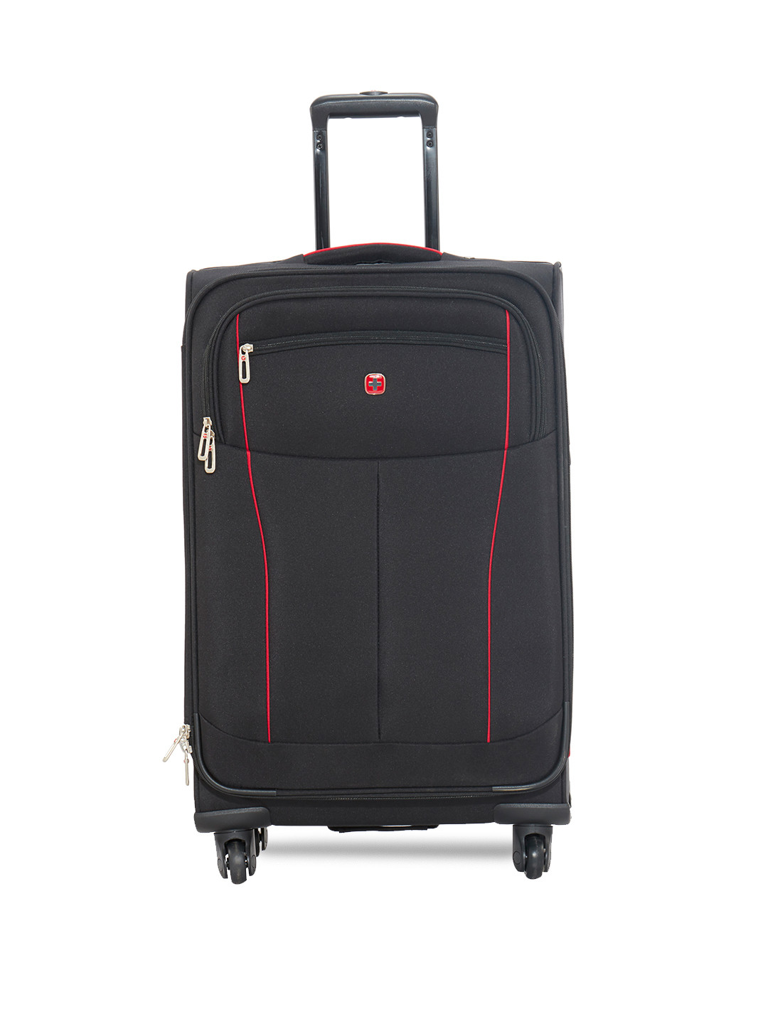 Buy Swiss Gear Unisex Black & Red Spinner Medium Trolley Suitcase