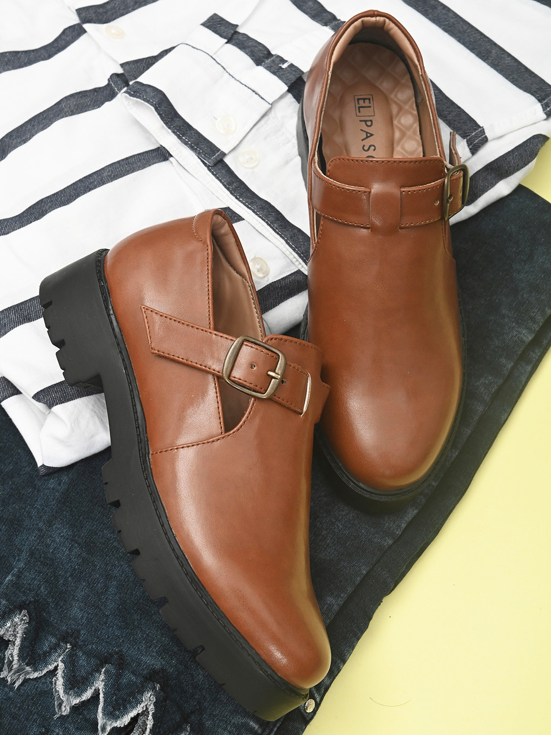 Buy El Paso Women Tan Flatforms Casual Shoes for Women 19329230 Myntra