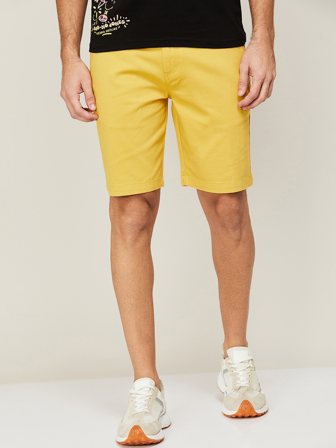 Buy Fame Forever By Lifestyle Men Yellow Solid Sports Shorts Shorts