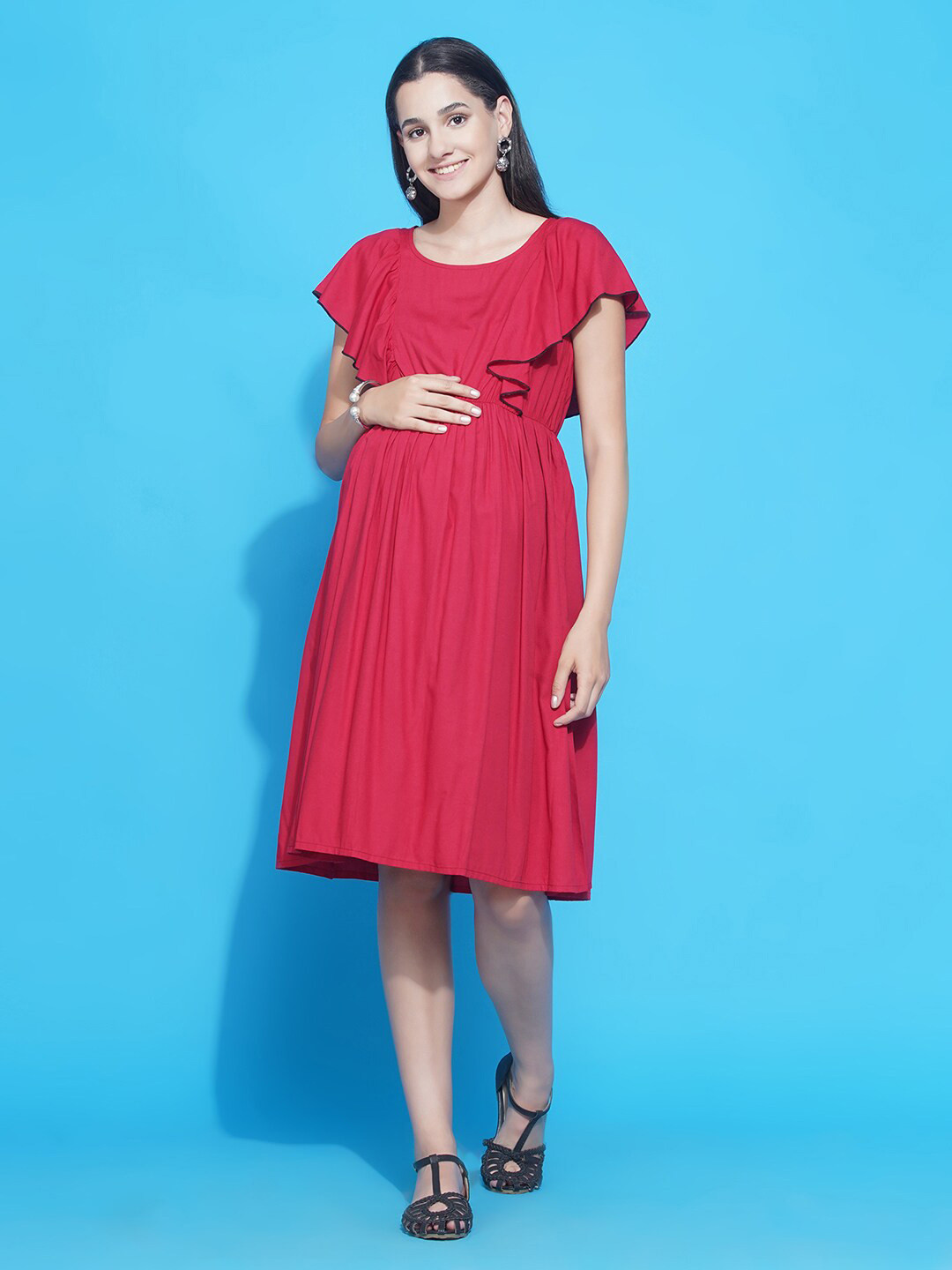 Buy Mine4Nine Women Red Maternity Dress Dresses for Women 19339876