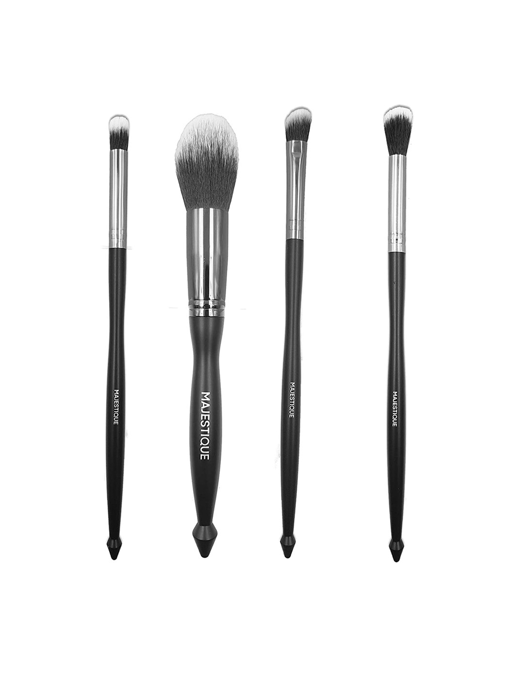 Buy MAJESTIQUE Set Of 4 Handle Make Up Powder Brushes Black Face