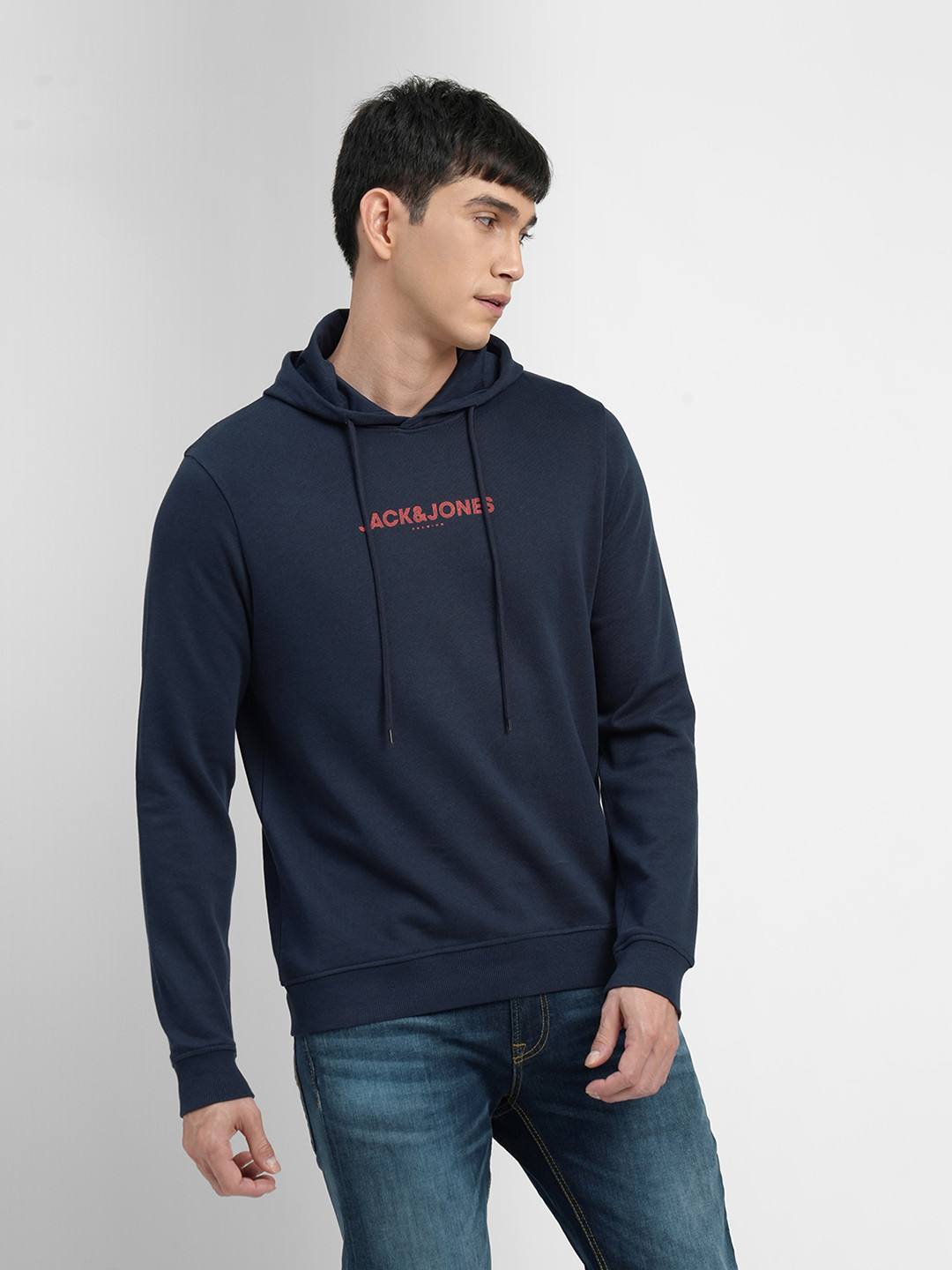 Jack & Jones Essentals Hooded Overhead Sweat N Black | Sweatshrts - View #4