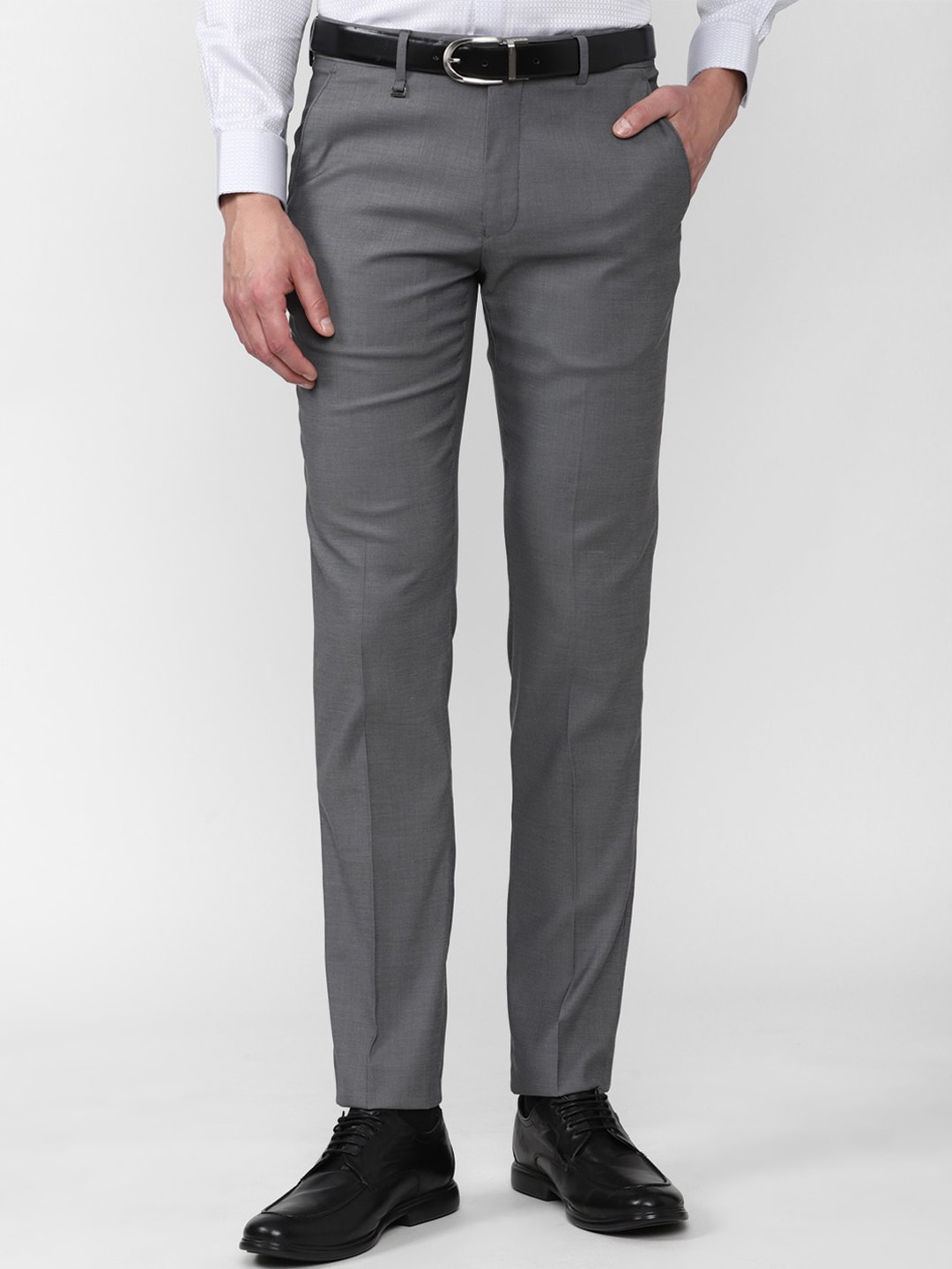 Buy Van Heusen Men Grey Slim Fit Trousers - Trousers for Men 19353886 ...