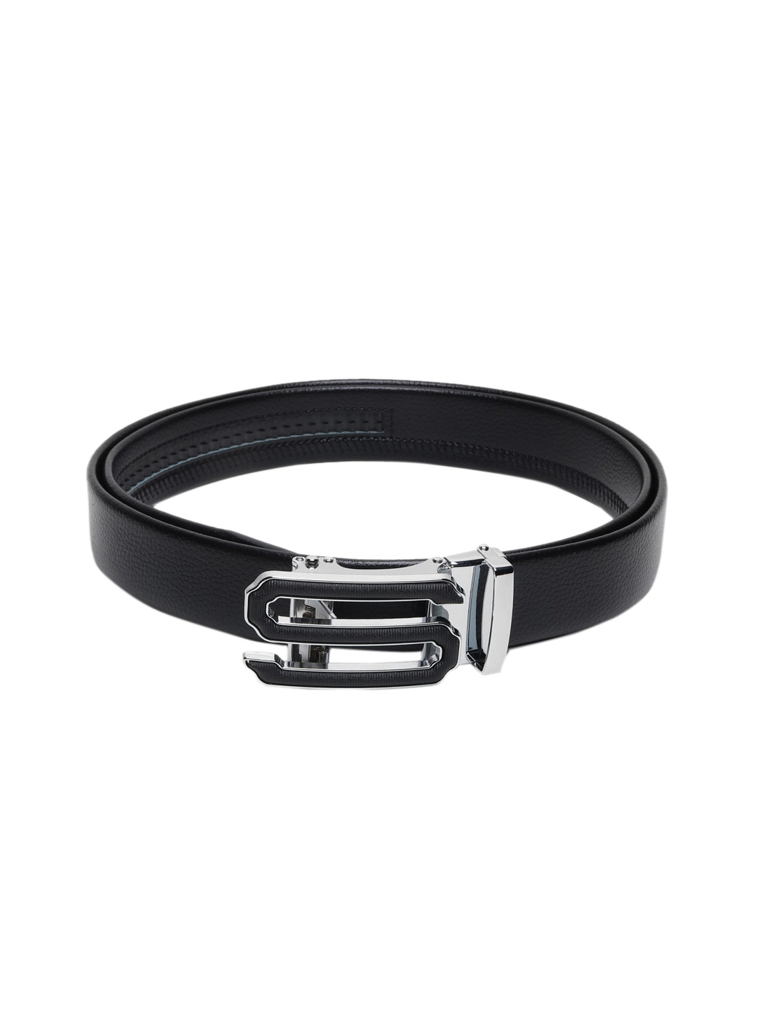 Buy Elite Crafts Men Silver Toned Leather Formal Belt - Belts for Men ...