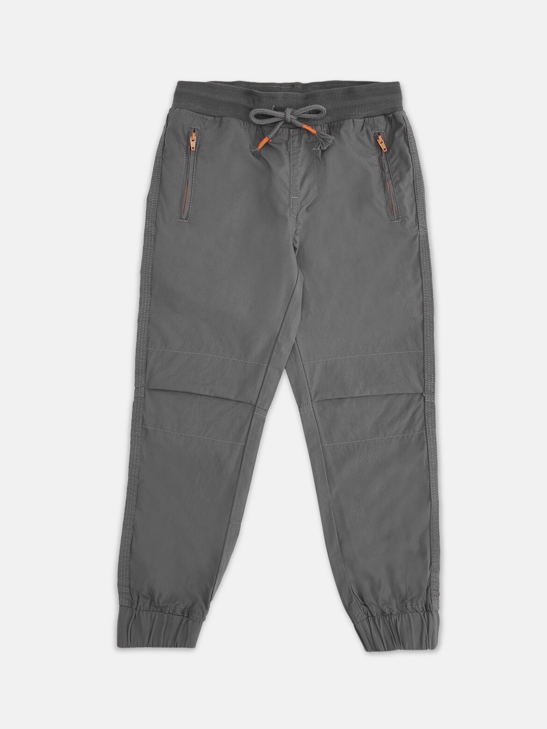 Buy Pantaloons Junior Boys Grey Solid Cotton Joggers Track Pants for