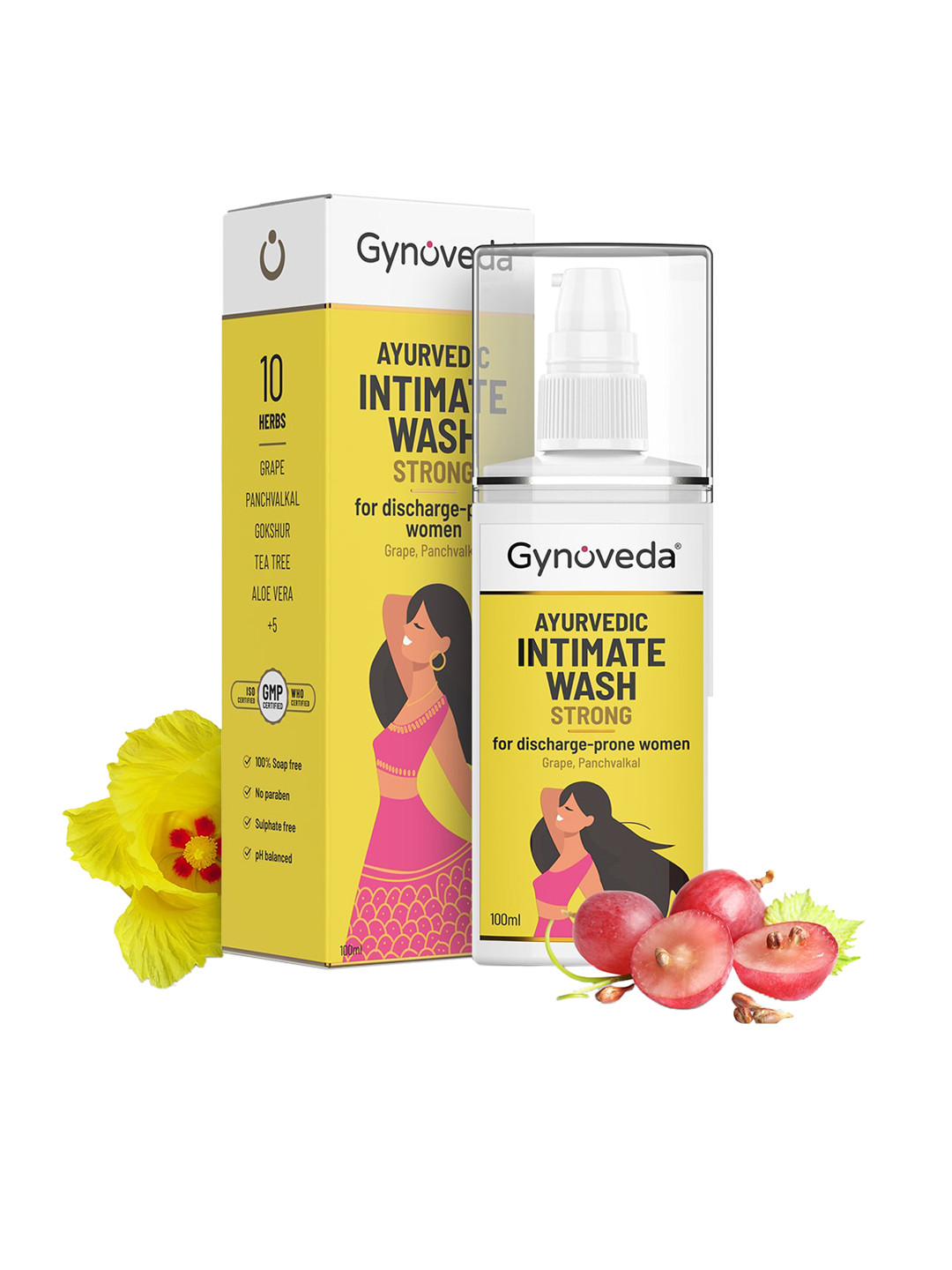 Buy Gynoveda Strong Ayurvedic Intimate Wash For Discharge Prone 100 Ml