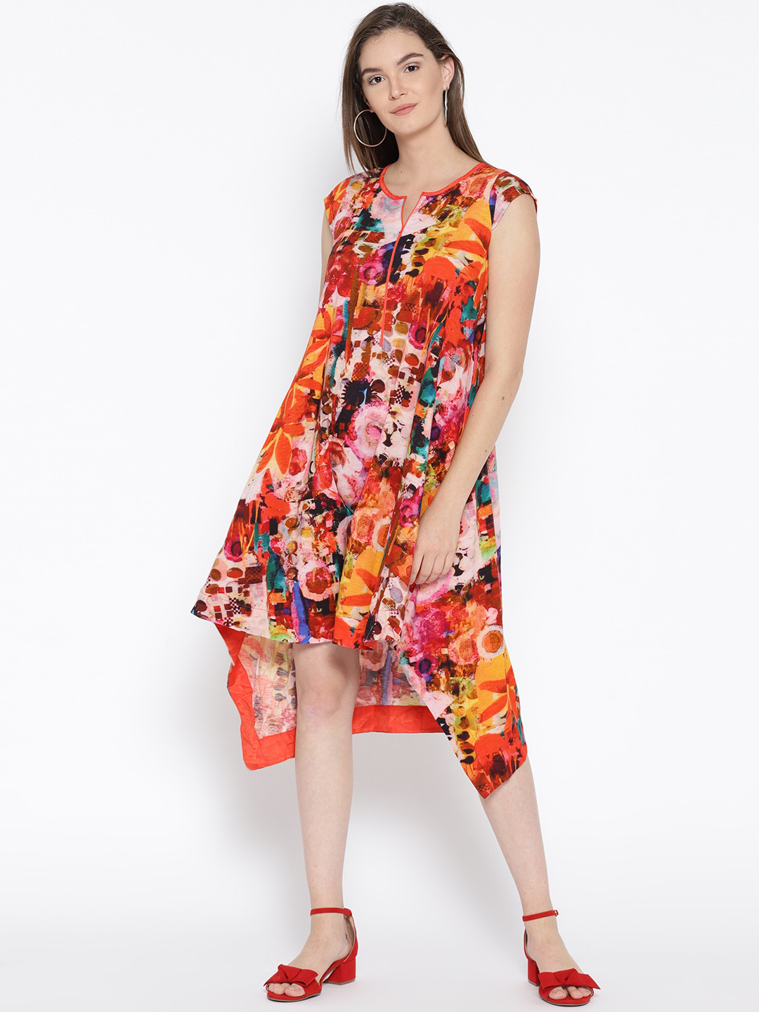 Buy Biba Women Multicoloured Printed A Line Dress Dresses for Women