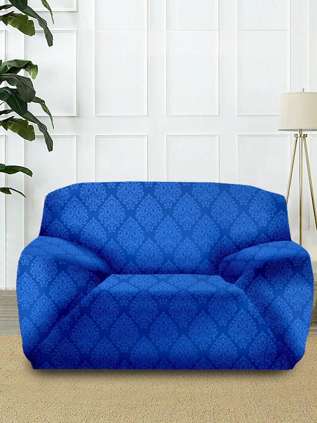 Buy Cortina Blue Printed Single Seater Sofa Cover Sofa Covers for Unisex 19373108 Myntra