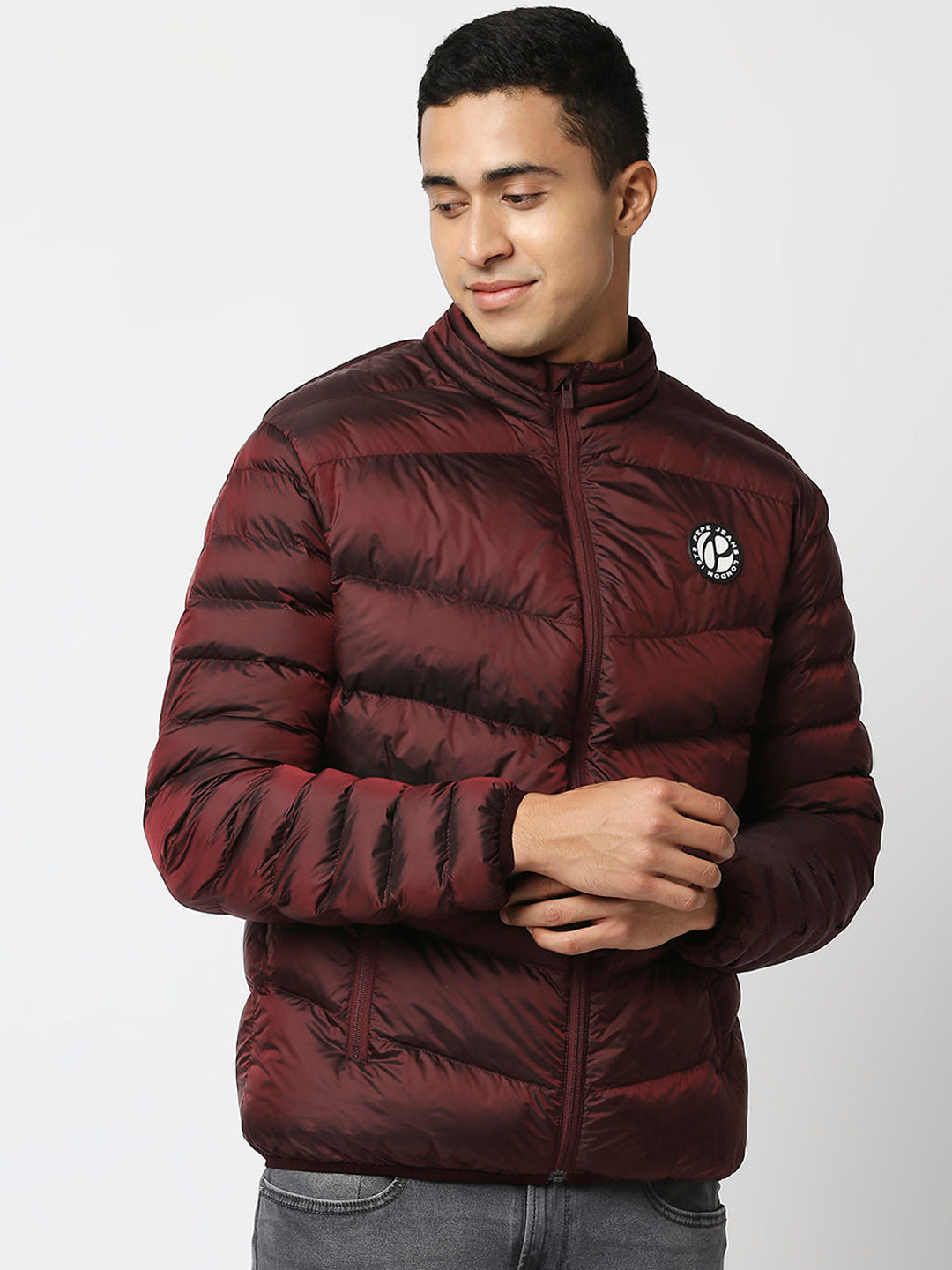 Buy Pepe Jeans Men Red Solid Puffer Jacket Jackets for Men 19376006