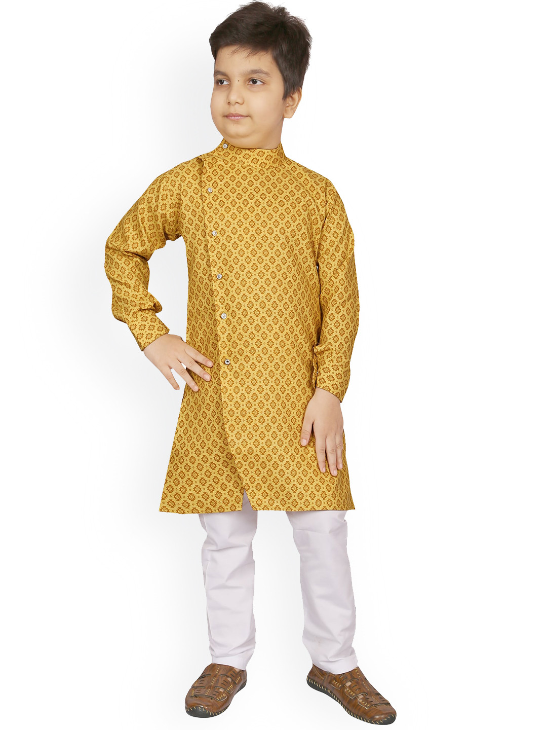 Kids Mustard Checks Kurti main image 1
