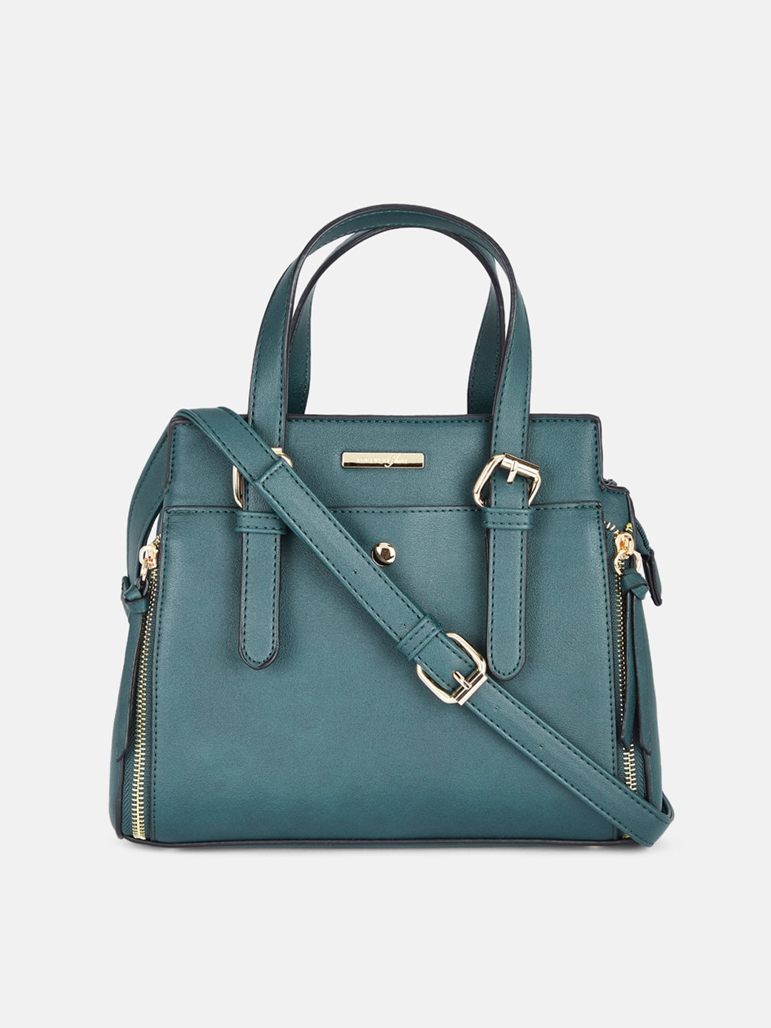 Buy Forever Glam By Pantaloons Teal Structured Handheld Bag Handbags