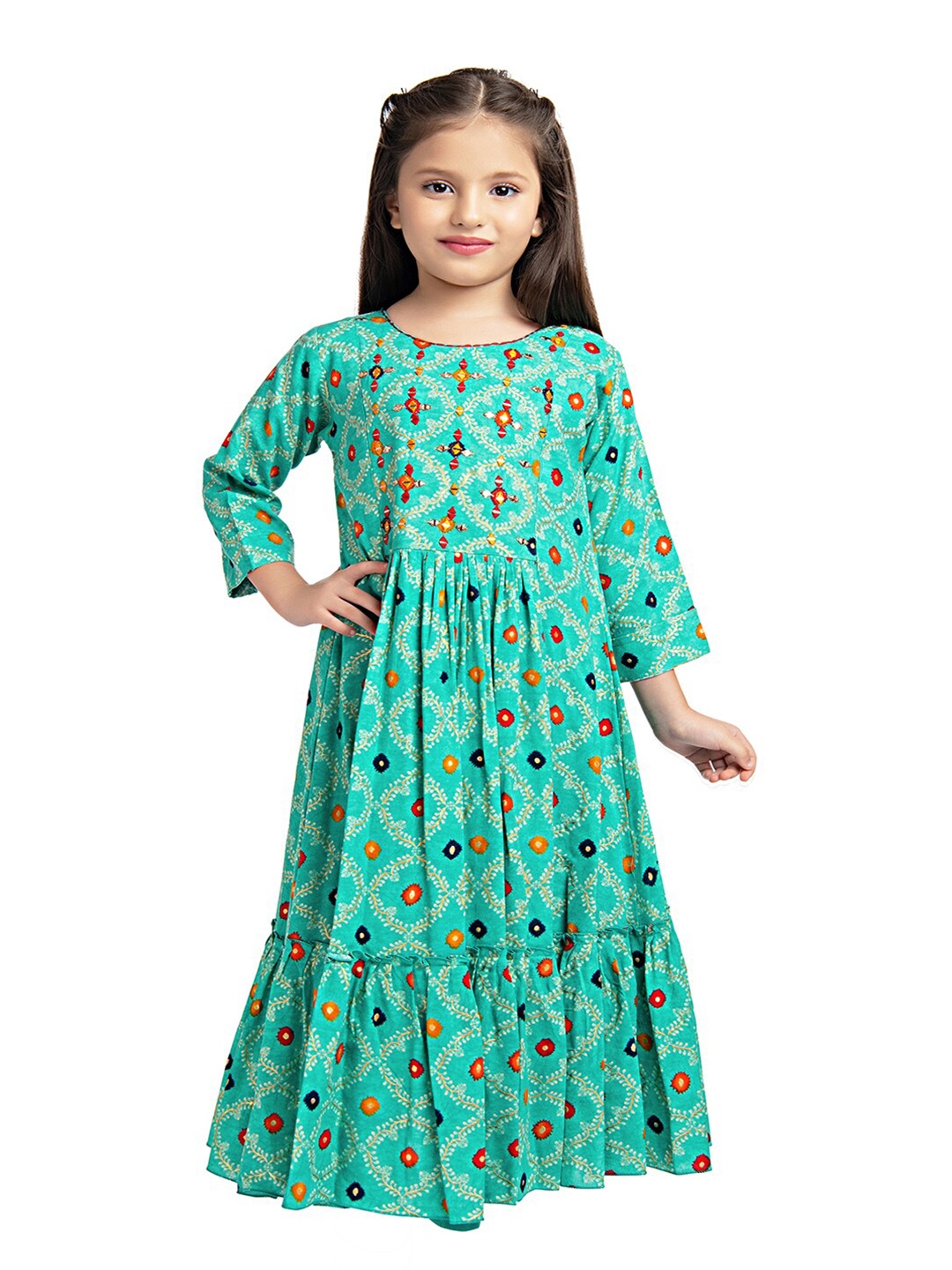 Buy BETTY Green Floral Maxi Dress - Dresses for Girls 19392890 | Myntra