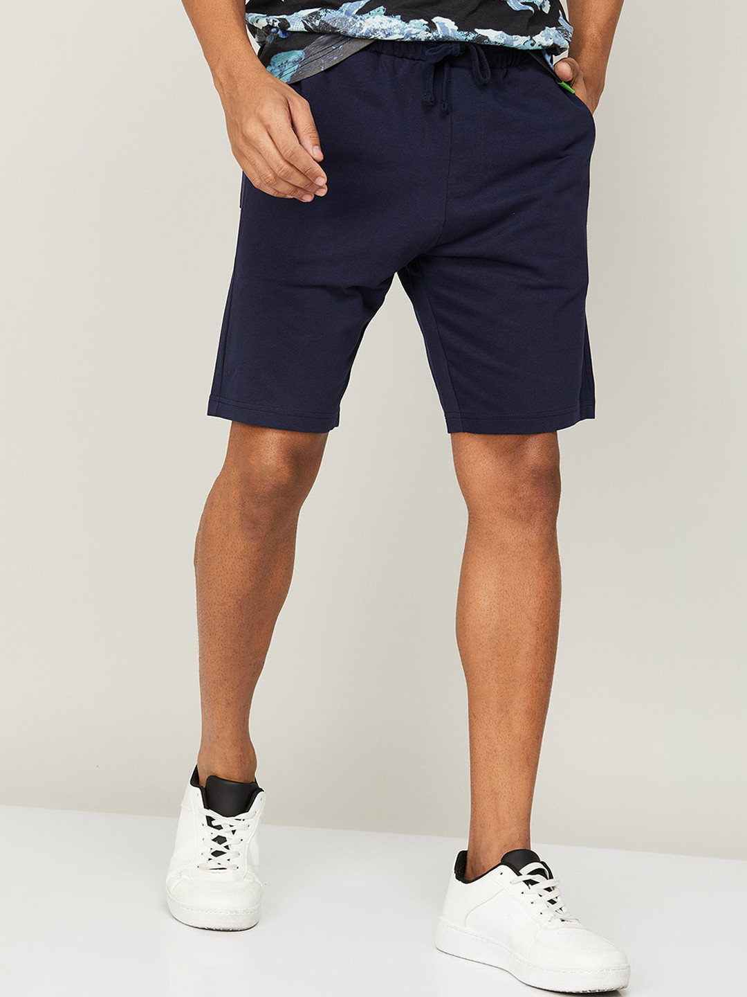 Buy Fame Forever By Lifestyle Men Cotton Navy Blue Shorts Shorts for