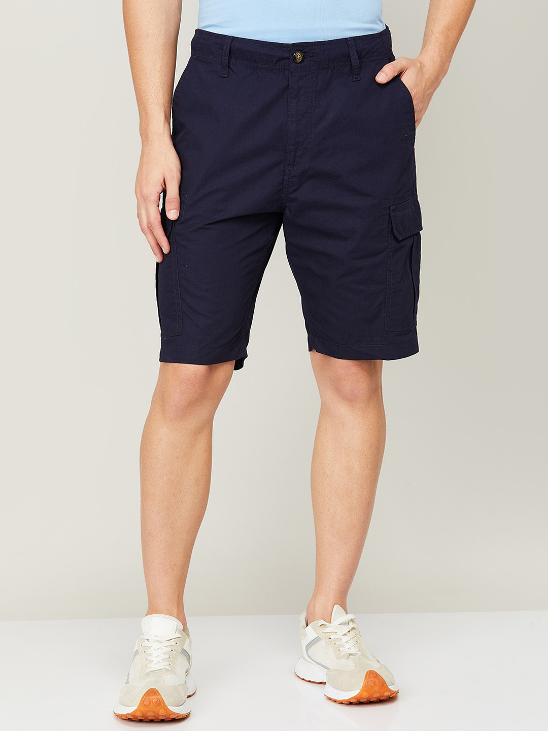 Buy Fame Forever By Lifestyle Men Cotton Navy Blue Shorts Shorts for