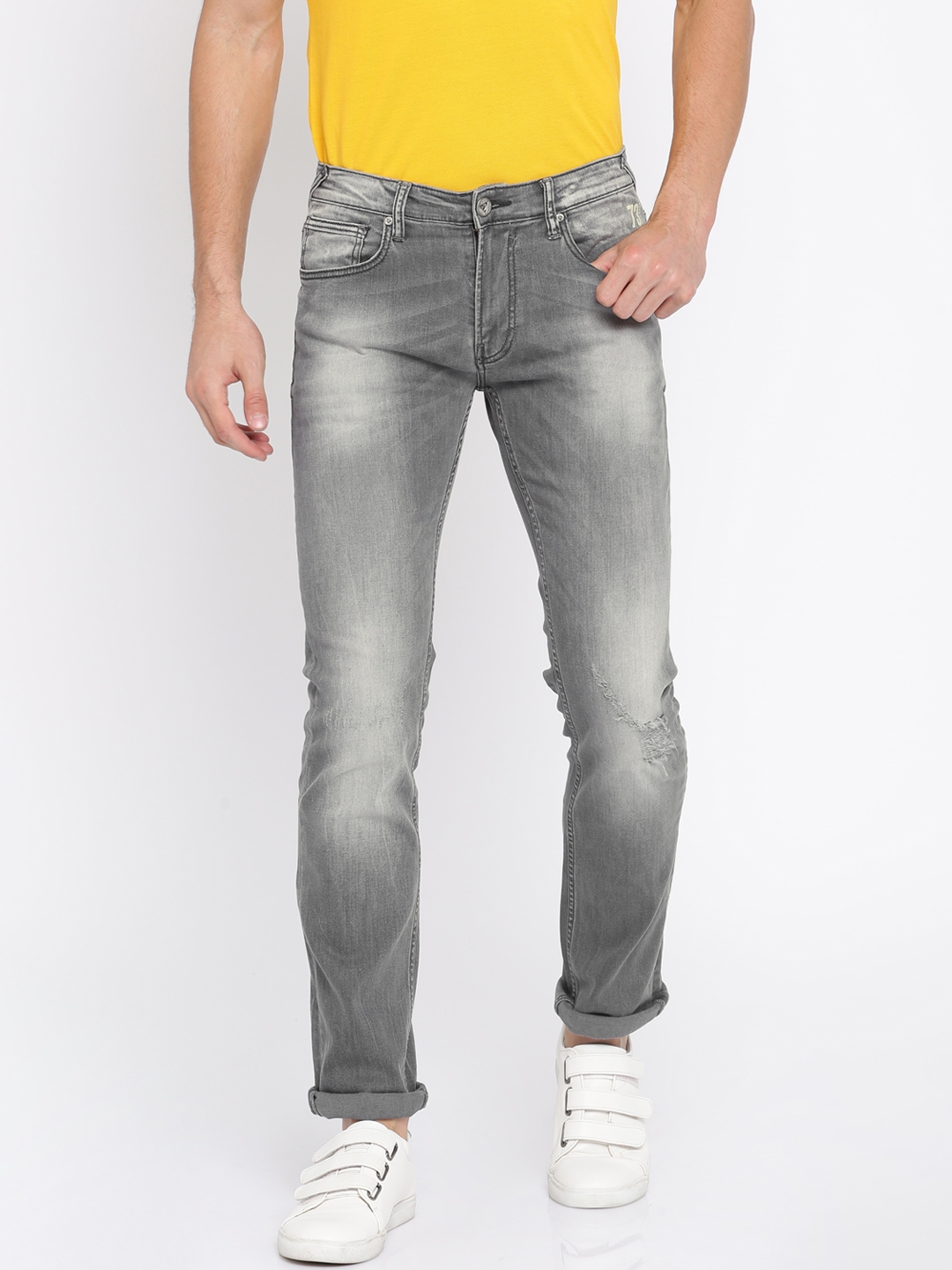 Buy Pepe Jeans Men Grey Regular Fit Low Rise Distressed Jeans - Jeans ...