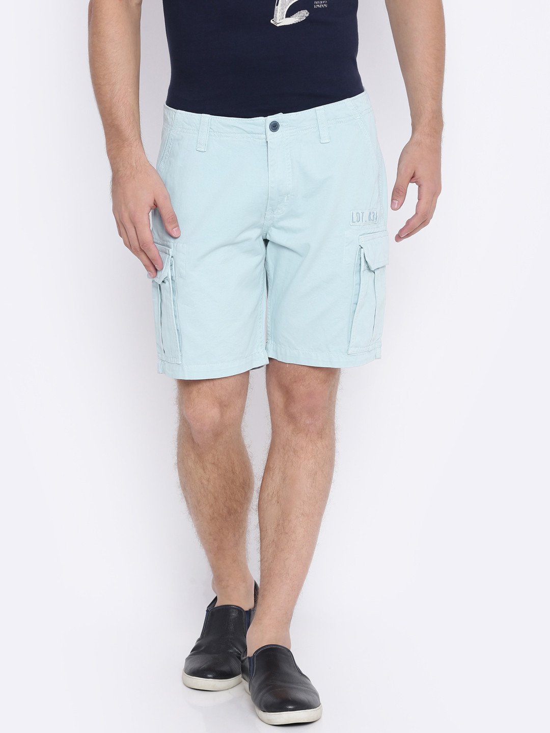 Buy Pepe Jeans Men Blue Solid Regular Fit Cargo Shorts Shorts for Men
