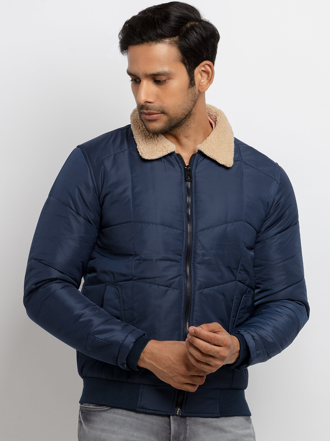 Buy Status Quo Men Blue Padded Jacket Jackets for Men 19398820 Myntra