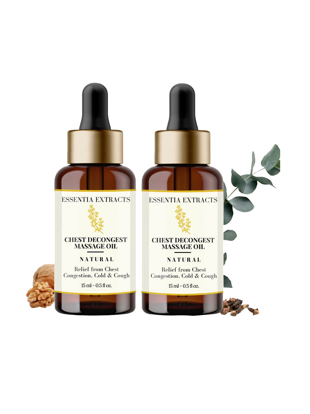 Buy ESSENTIA EXTRACTS Set Of 2 Chest Decongest Massage Oil For Cold