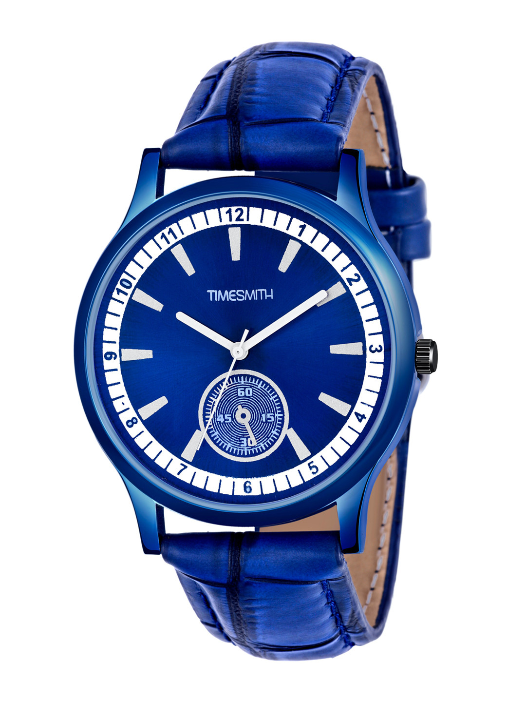 Buy TIMESMITH Men Blue Embellished Dial & Blue Leather Straps Analogue Watch CTC 007 Him