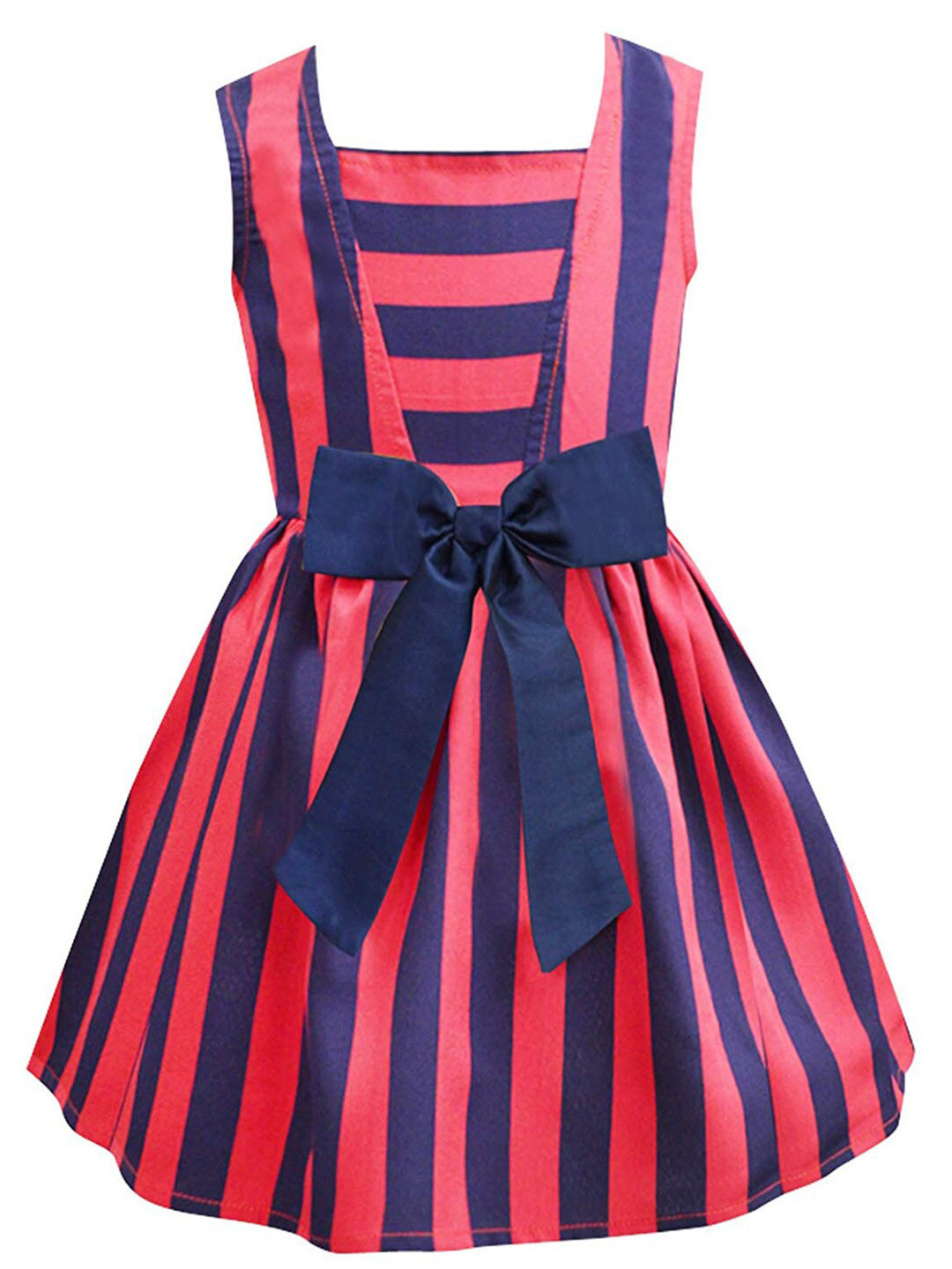 Buy A T U N Red & Blue Striped Dress Dresses for Girls 19401514 Myntra