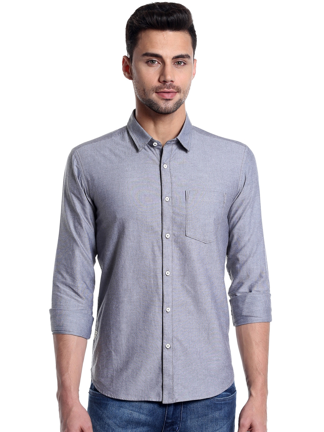Buy Numero Uno Men Grey Slim Fit Solid Casual Shirt - Shirts for Men ...