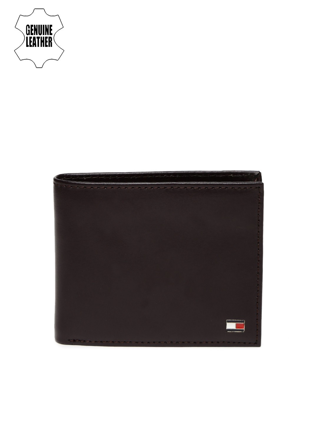 Buy Tommy Hilfiger Men Brown Genuine Leather Two Fold Wallet Wallets