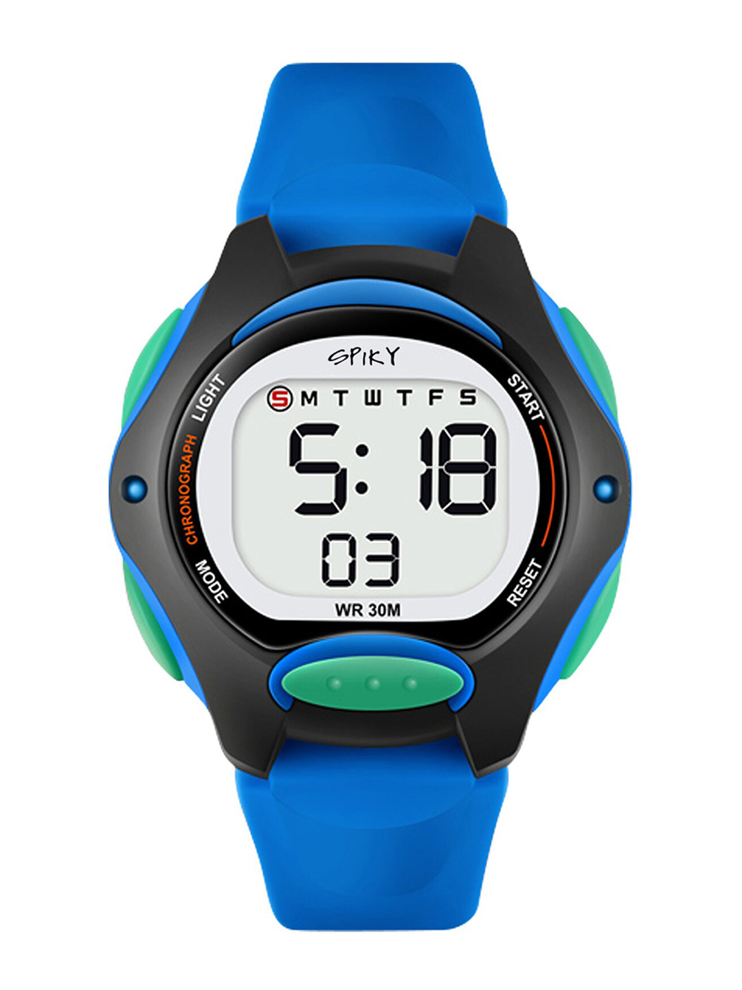 Buy Spiky Unisex Kids White Dial & Blue Straps Digital Multi Function