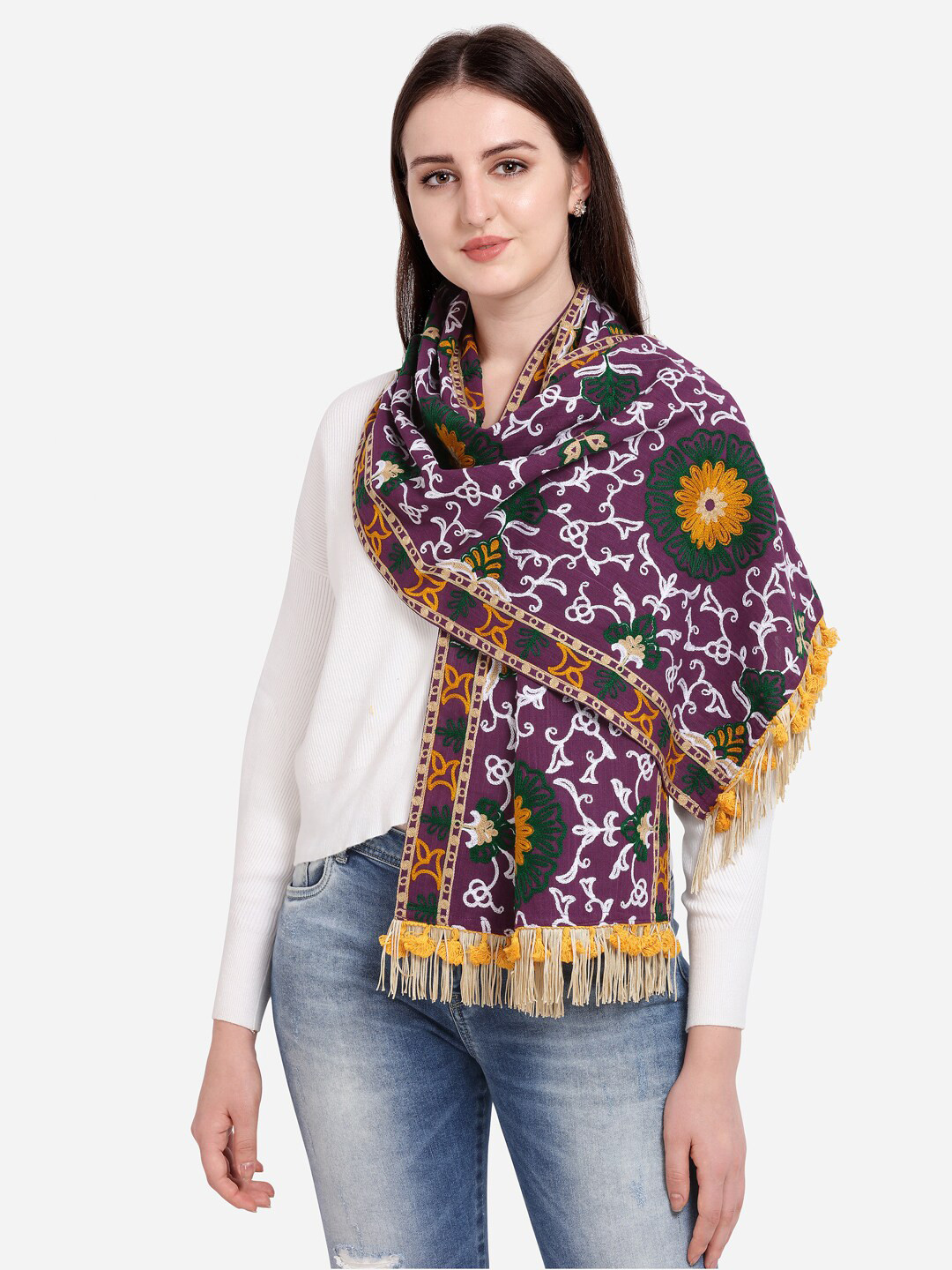 Orange - Natural Dye Mul Cotton Bagh Print Dupatta 09
