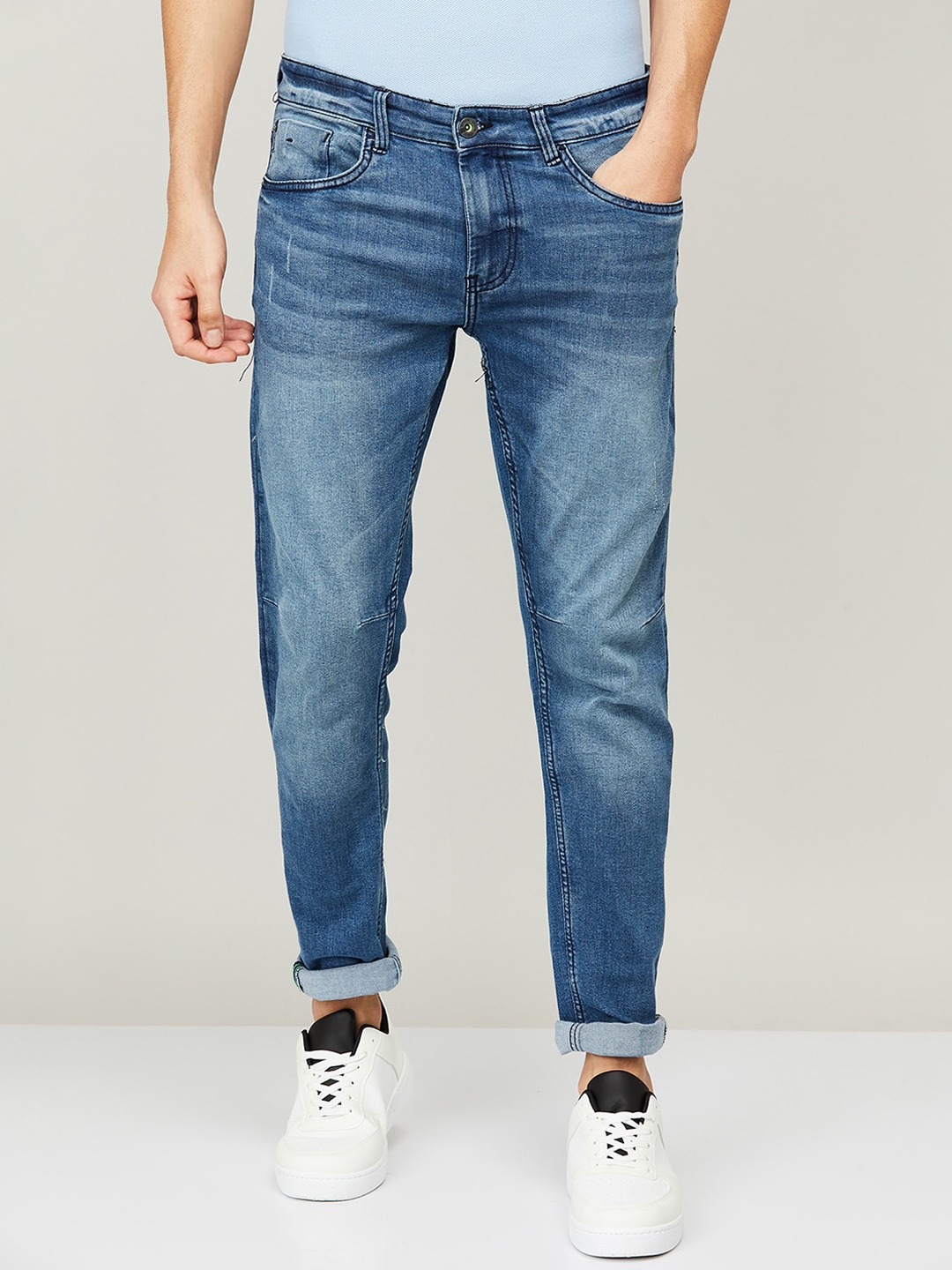 Buy Bossini Men Blue Tapered Fit Heavy Fade Jeans - Jeans for Men ...