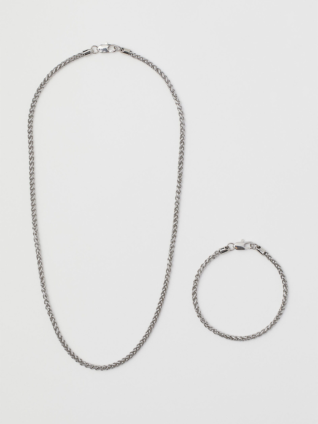 Buy H&M Men Silver Toned Necklace And Bracelet Jewellery Set for Men