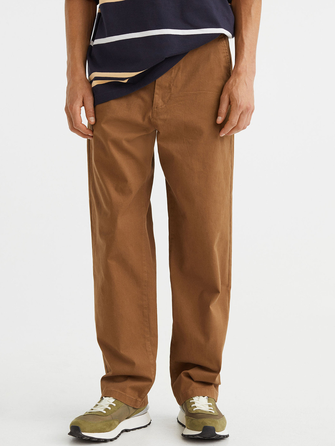 Buy H&M Men Brown Relaxed Fit Cotton Chinos Trousers for Men 19410256 Myntra