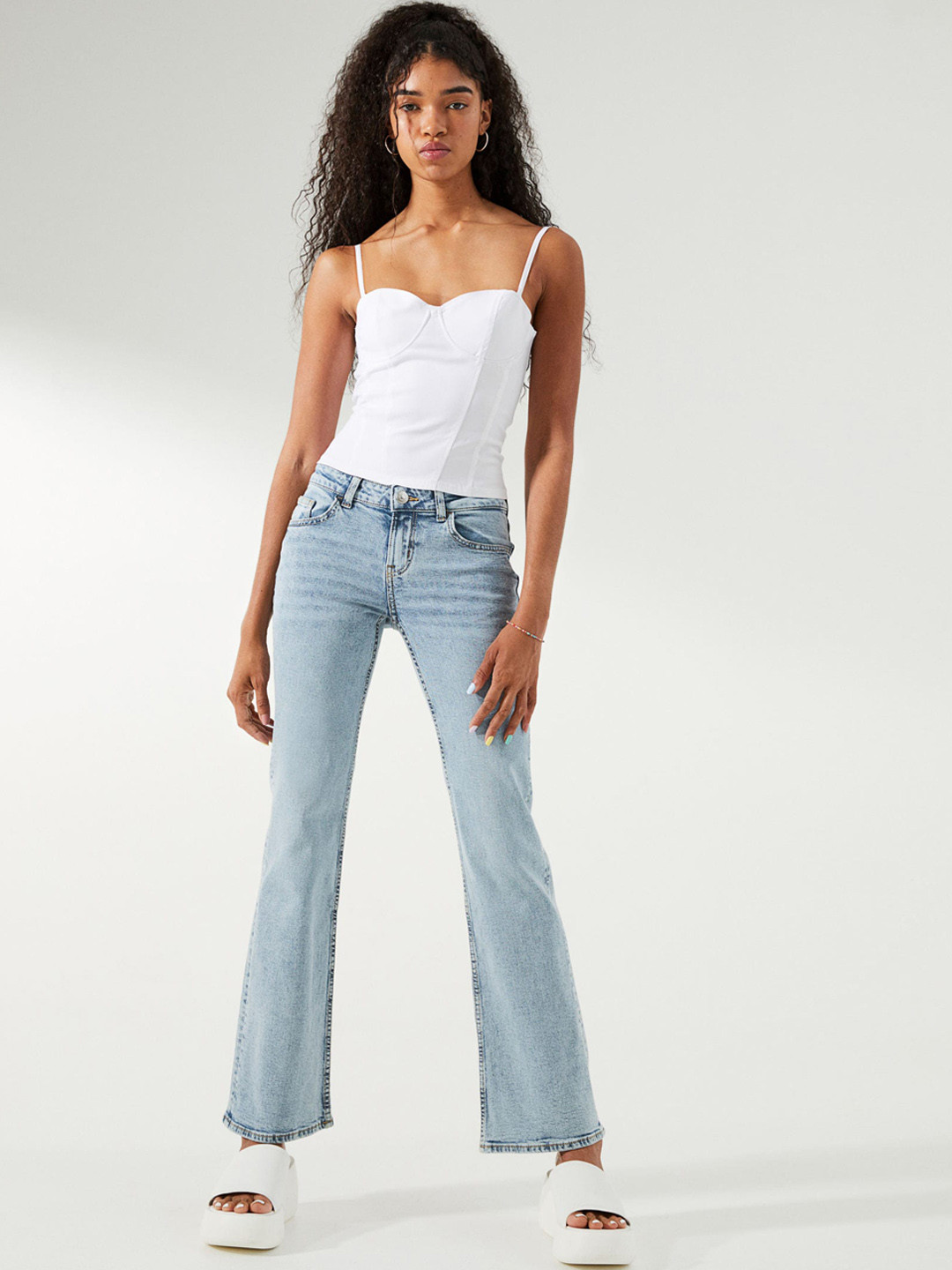 Buy H&M Women Blue Flare Low Jeans Jeans for Women 19410460 Myntra