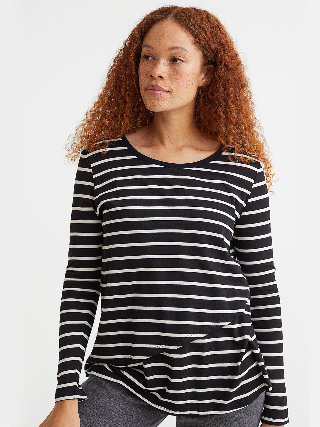 Buy H&M Maternity Black & White MAMA Before & After Nursing Top Tops