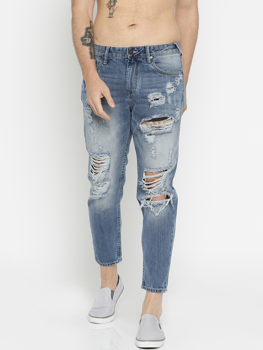 highly distressed jeans