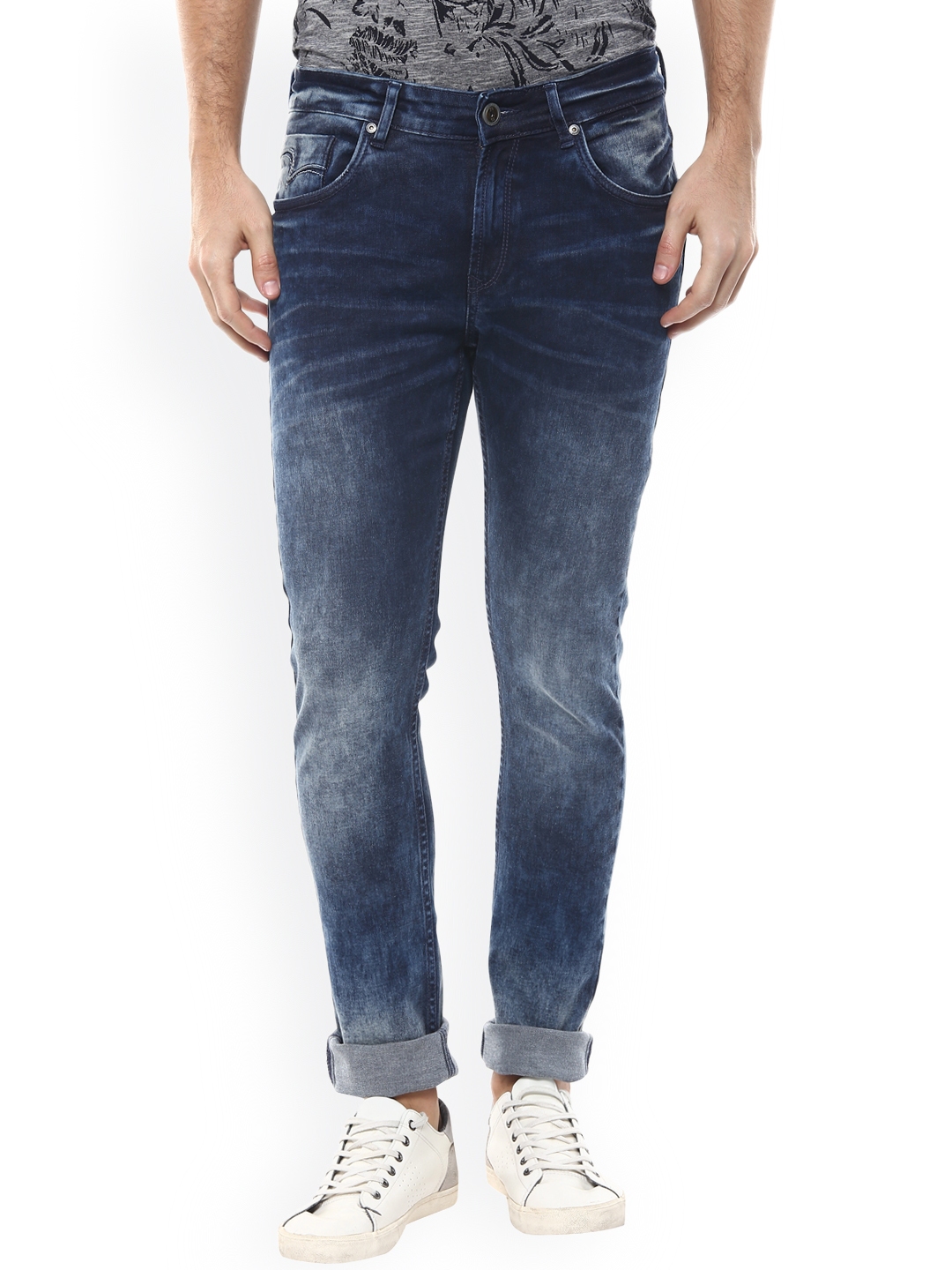 Buy SPYKAR Men Blue Super Skinny Fit Low Rise Stretchable Jeans - Jeans ...