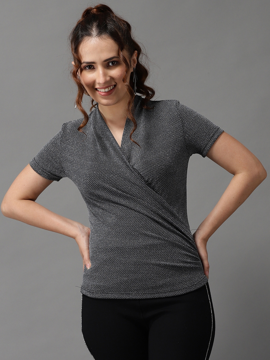 Buy SHOWOFF Black Wrap Top - Tops for Women 19418686 | Myntra