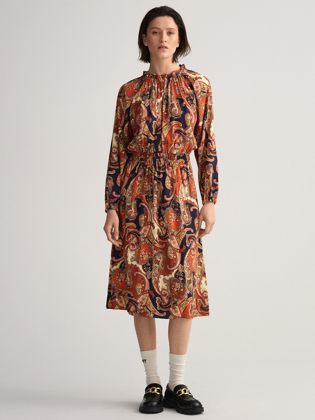 Buy GANT Orange Floral Midi Dress Dresses for Women 19420276 Myntra