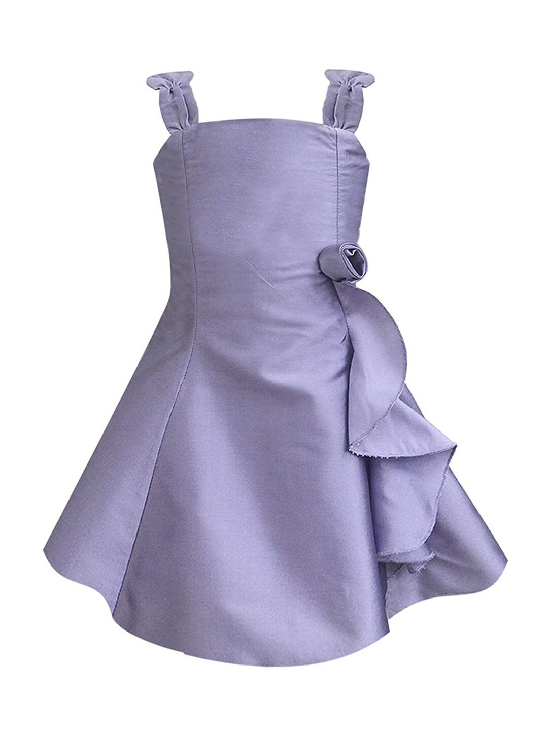 Buy A T U N Lavender Flower Ruffle Dress Dresses for Girls 19420784