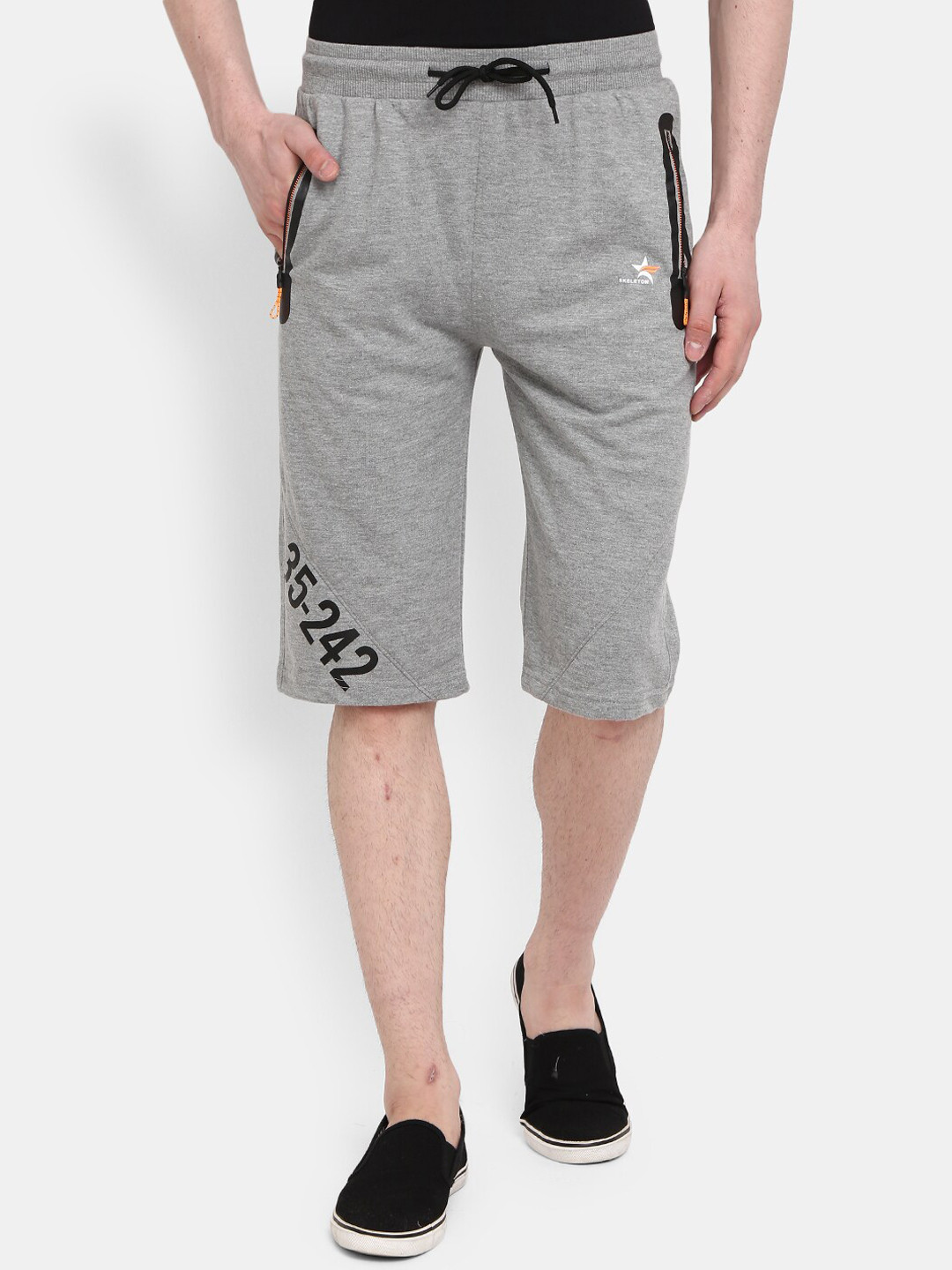 Buy V Mart Men Grey Melange Outdoor Cotton Shorts Shorts for Men