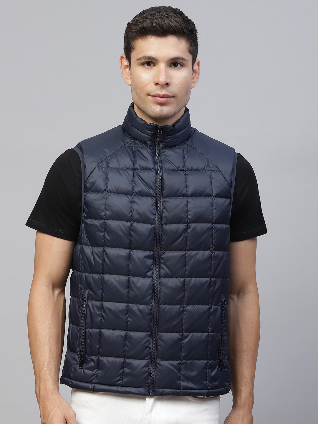 Buy Marks & Spencer Men Navy Blue Water Resistant Quilted Jacket