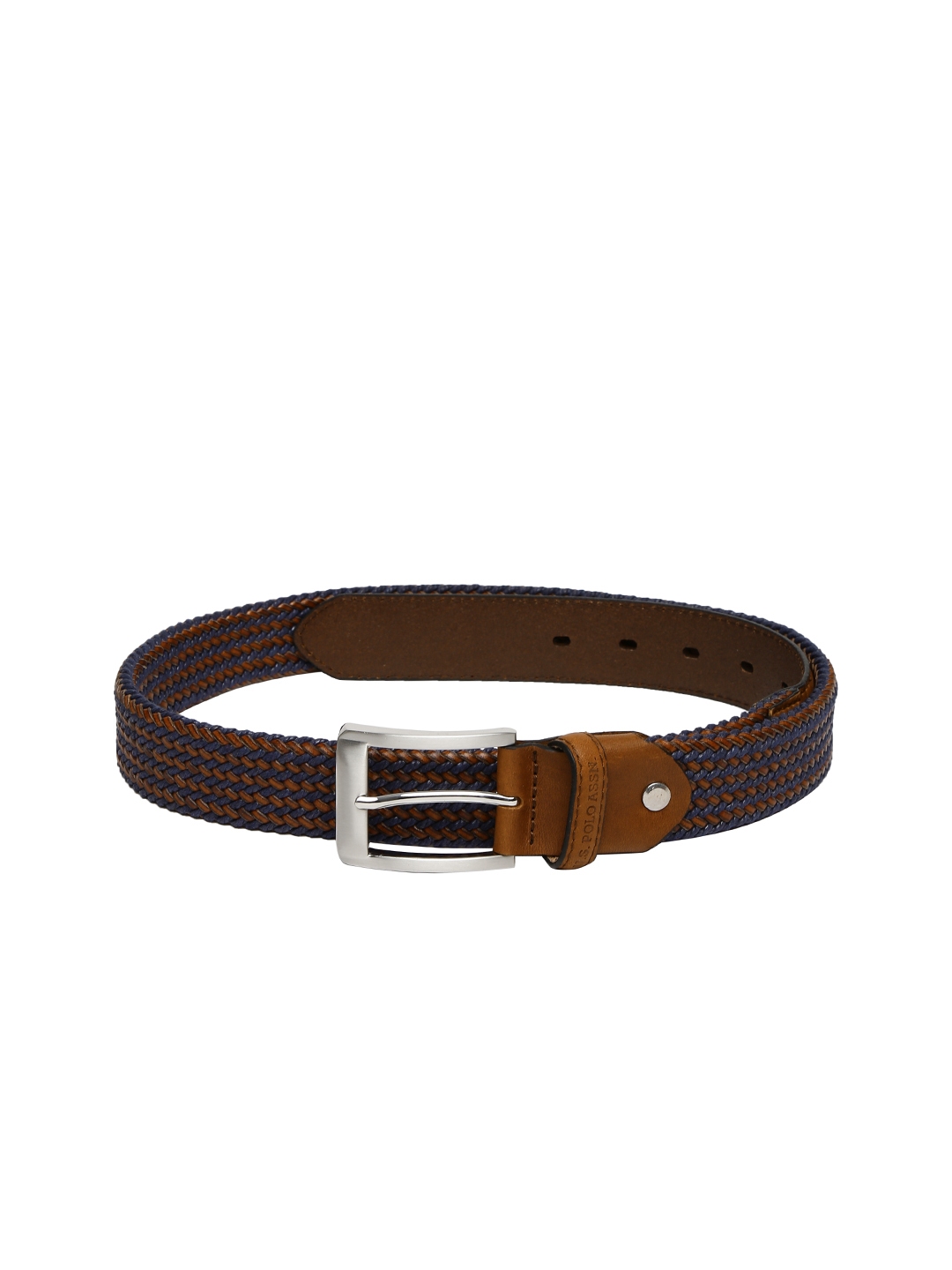 Buy U.S. Polo Assn. Men Brown & Navy Woven Leather Belt - Belts for Men ...