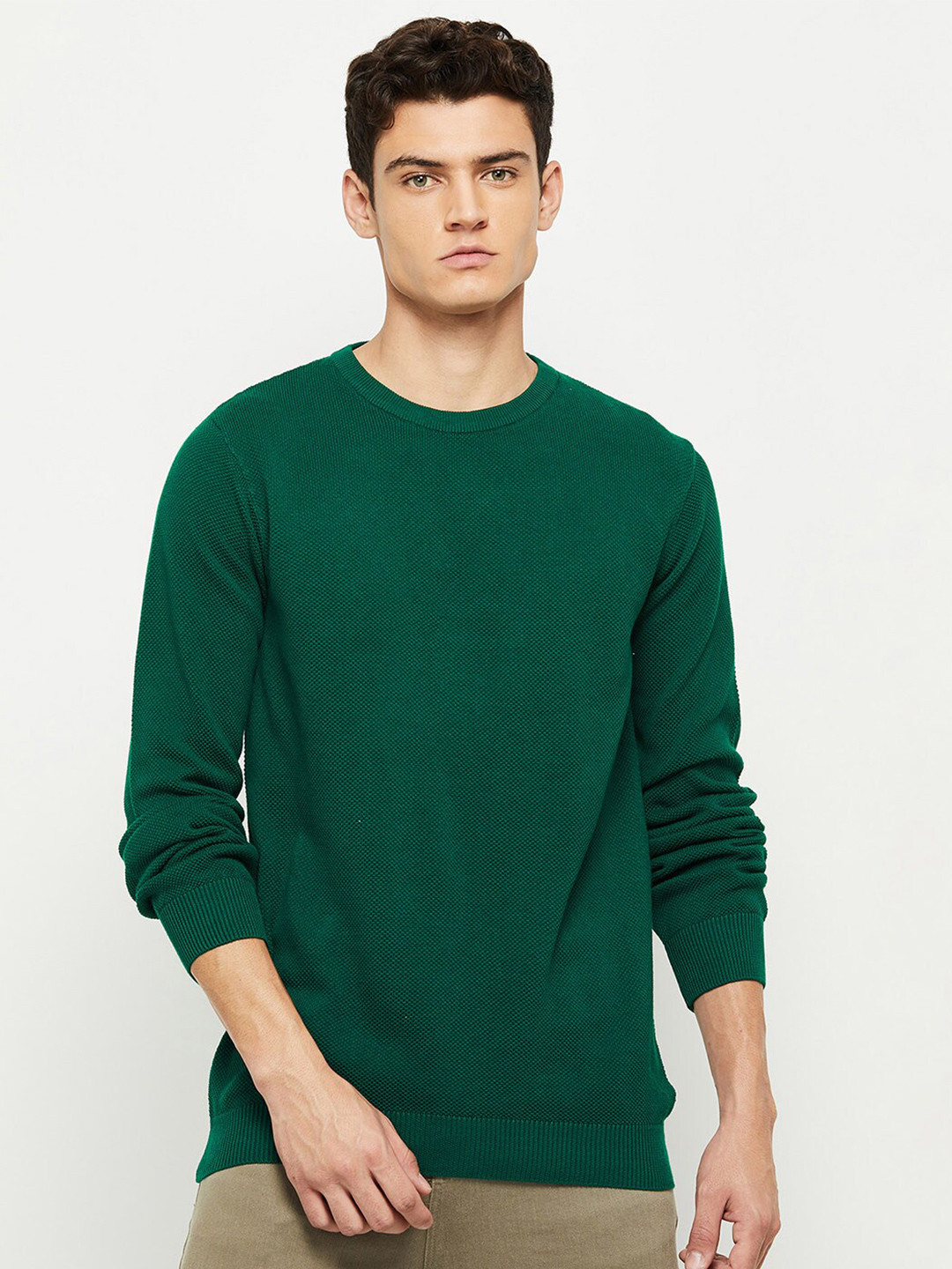 Buy Max Men Green Pullover Sweaters for Men 19442230 Myntra