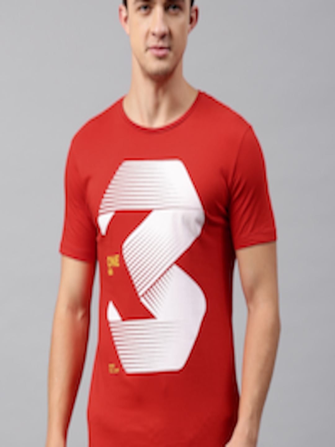 Buy HRX By Hrithik Roshan Men Red Printed Round Neck T Shirt - Tshirts ...