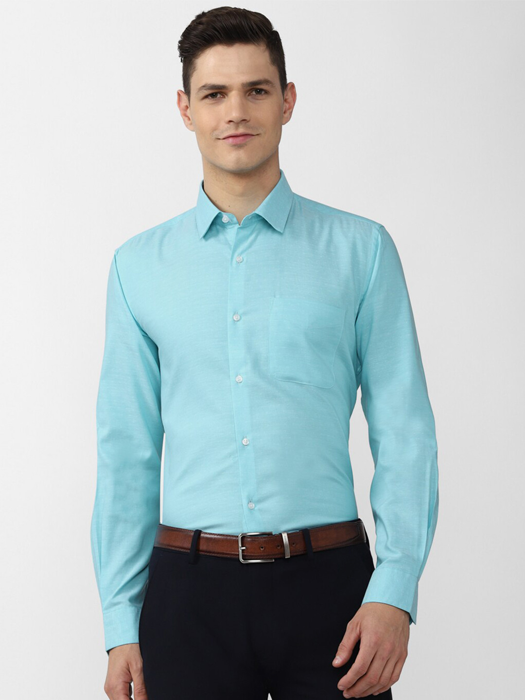 Buy Peter England Men Sea Green Formal Shirt Shirts for Men 19457826