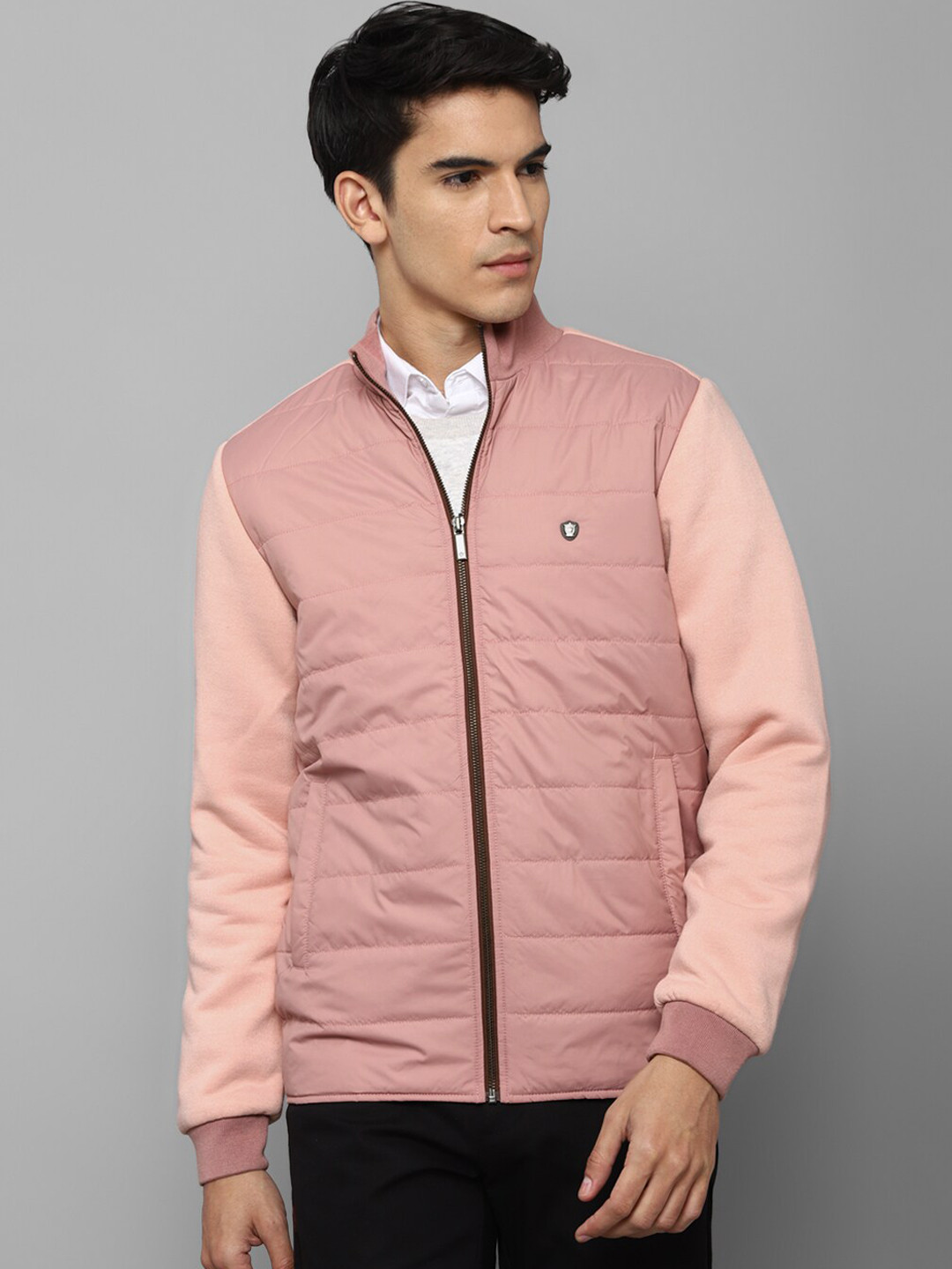 Buy Louis Philippe Men Pink Colourblocked Sporty Jacket Jackets for